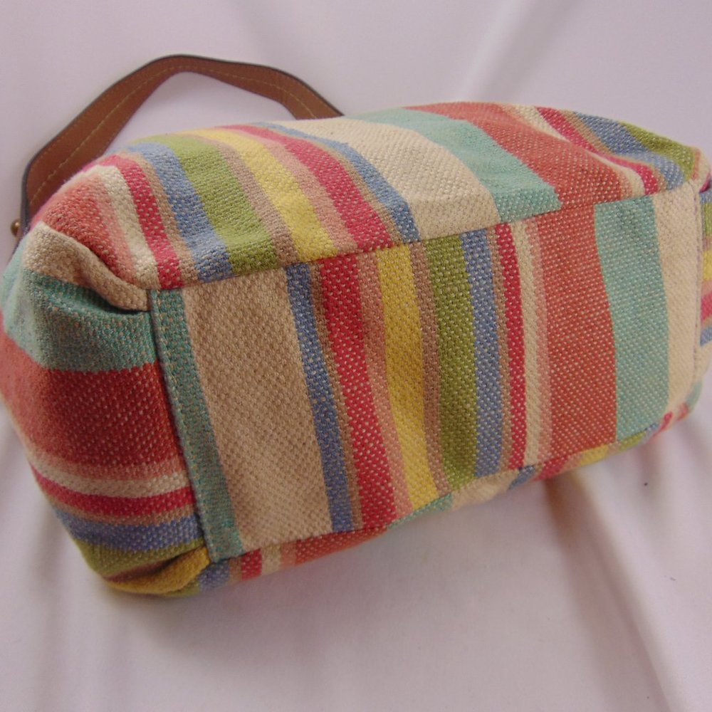 Fossil Multicolored Striped Canvas Shoulder Bag/T… - image 4